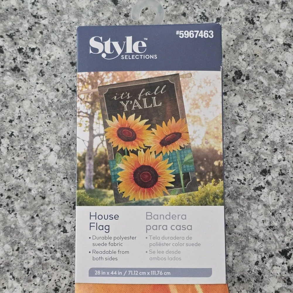 Style Selections Its Fall YAll Sunflower‎ House Flag 28x44 Autumn New 5967463